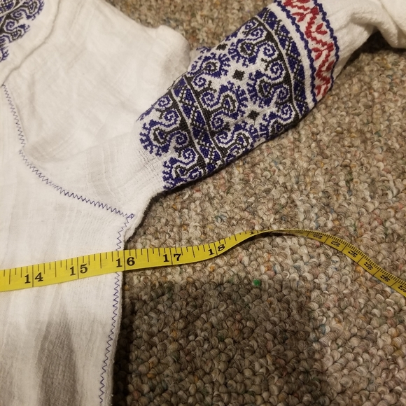 Free People Women's Boho Printed Cotton Gauze Sweater Top Size Small - Picture 8 of 10